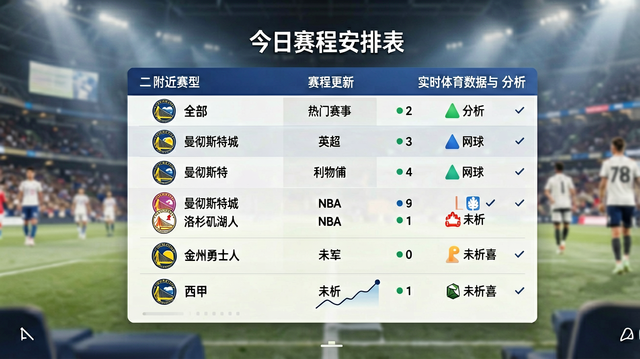 今日赛程安排表